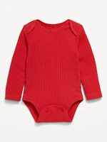 Unisex Long-Sleeve Ribbed Bodysuit for Baby