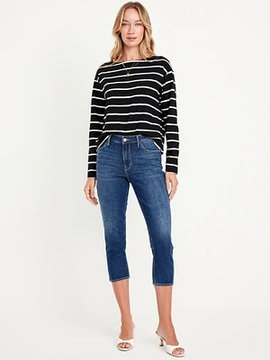 Mid-Rise Wow Capri Jeans