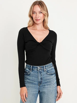 Twist-Front Ribbed Top