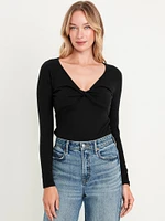 Twist-Front Ribbed Top