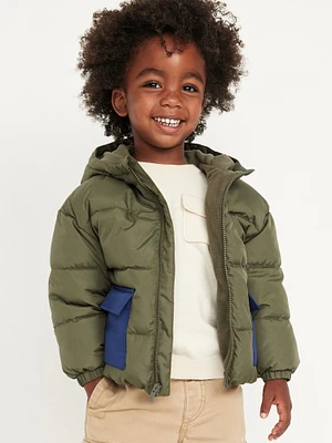 Water-Resistant Quilted Puffer Jacket for Toddler Boys