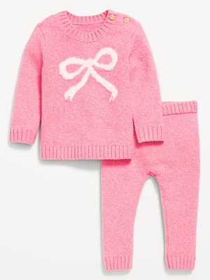 SoSoft Buttoned-Shoulder Sweater Top and Pants Set for Baby