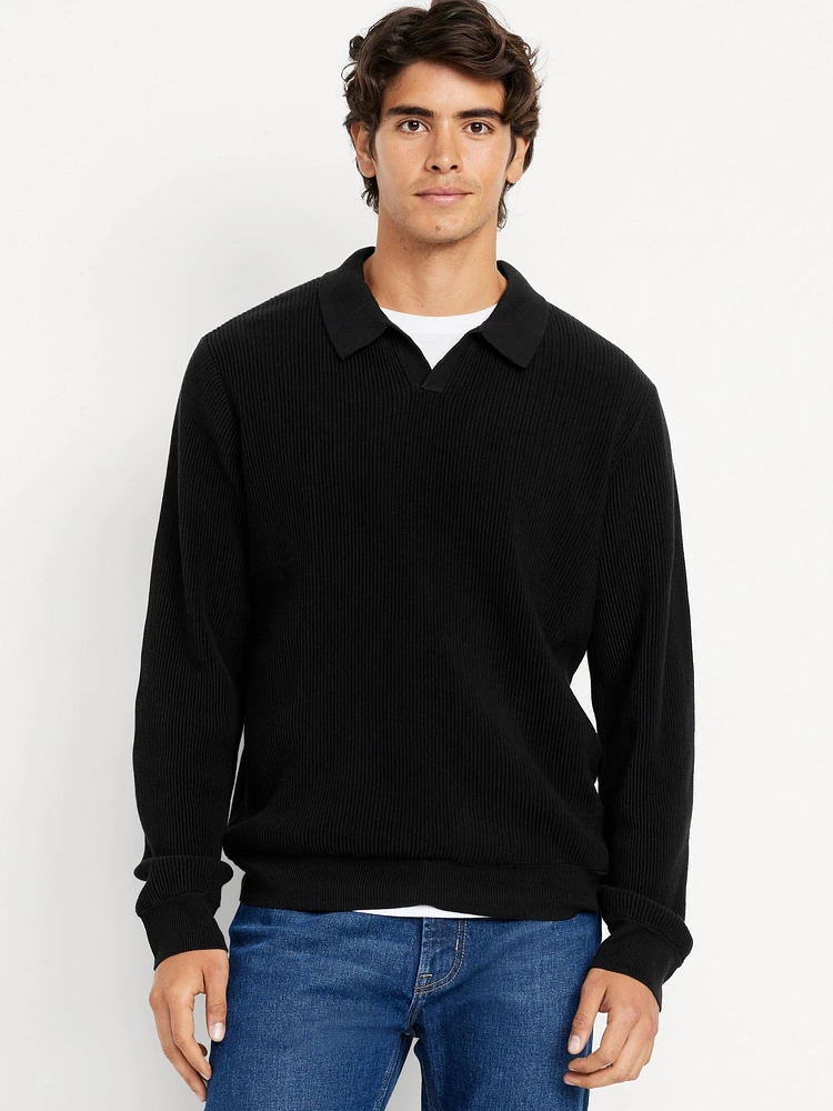 Relaxed Fit Polo Sweater