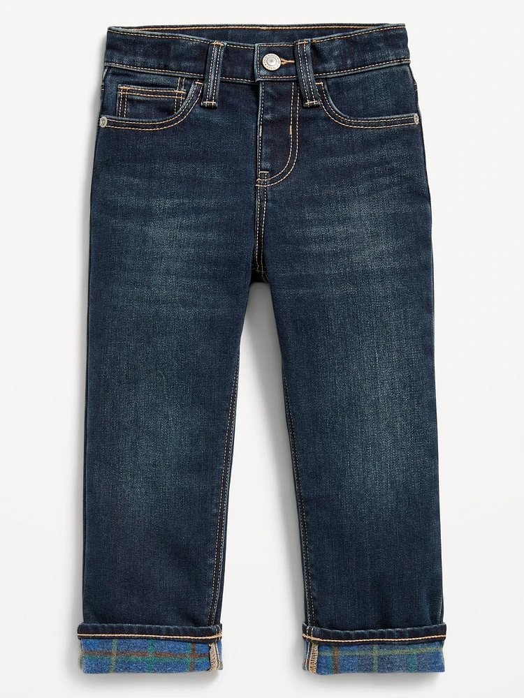 Built-In Warm Straight Jeans for Toddler Boys