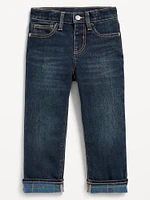 Built-In Warm Straight Jeans for Toddler Boys