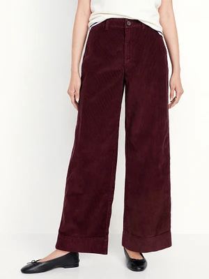 High-Waisted Corduroy Wide-Leg Pants