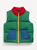 Water-Resistant Quilted Color Block Puffer Vest for Baby