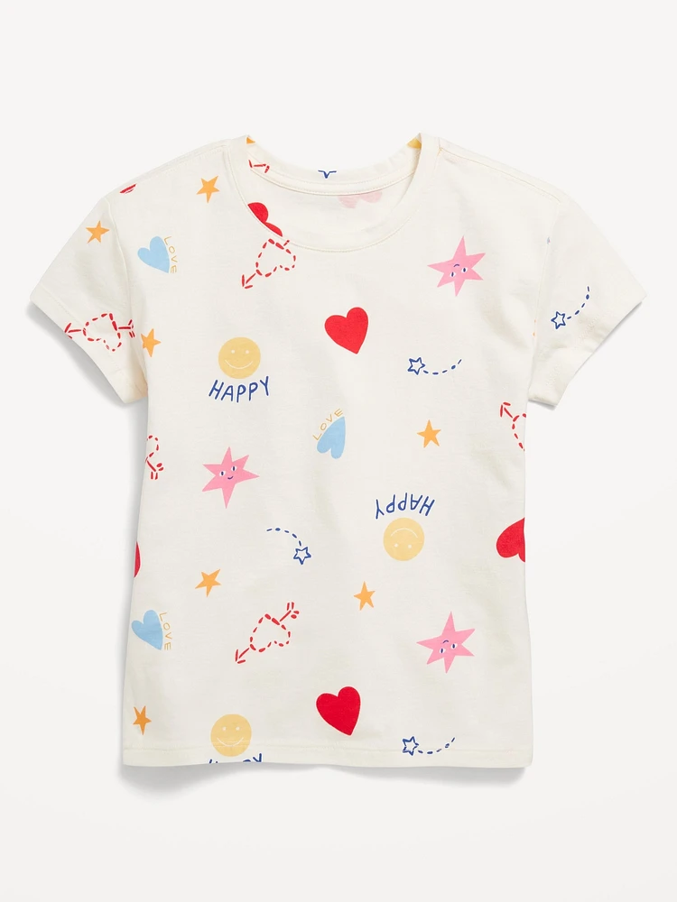 Softest Printed Short-Sleeve T-Shirt for Girls