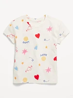 Softest Printed Short-Sleeve T-Shirt for Girls