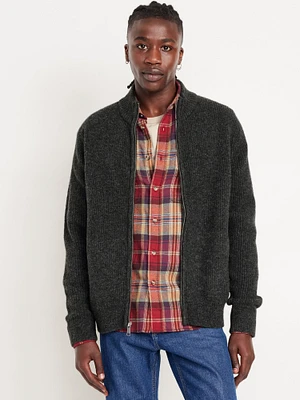 Shaker Stitch Zip Sweater