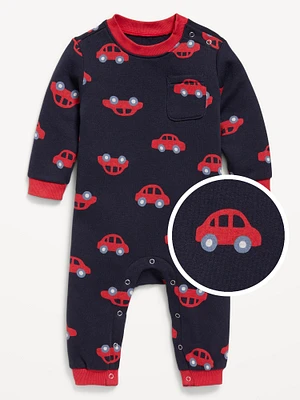 Printed Long-Sleeve Fleece One-Piece for Baby