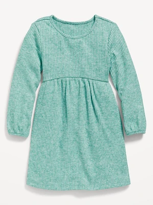 Long-Sleeve Ribbed Dress for Toddler Girls