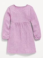 Long-Sleeve Ribbed Dress for Toddler Girls