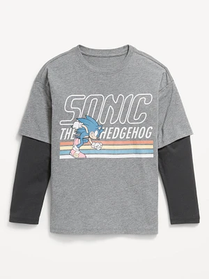 Sonic The Hedgehog Oversized Two-In-One Graphic T-Shirt for Boys