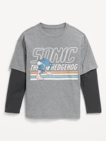 Sonic The Hedgehog Oversized Two-In-One Graphic T-Shirt for Boys