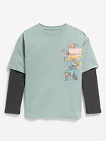 Marvel Oversized Two-In-One Graphic T-Shirt for Boys