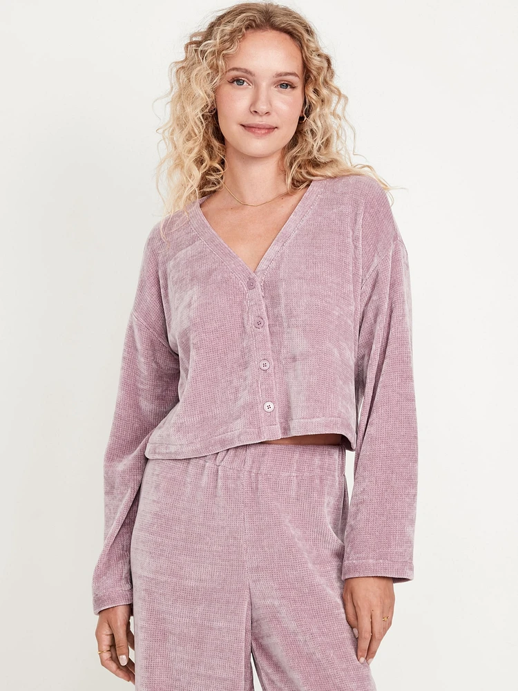 Cozy Chenille Button-Down Top