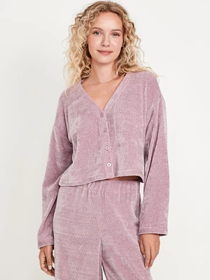 Cozy Chenille Button-Down Top