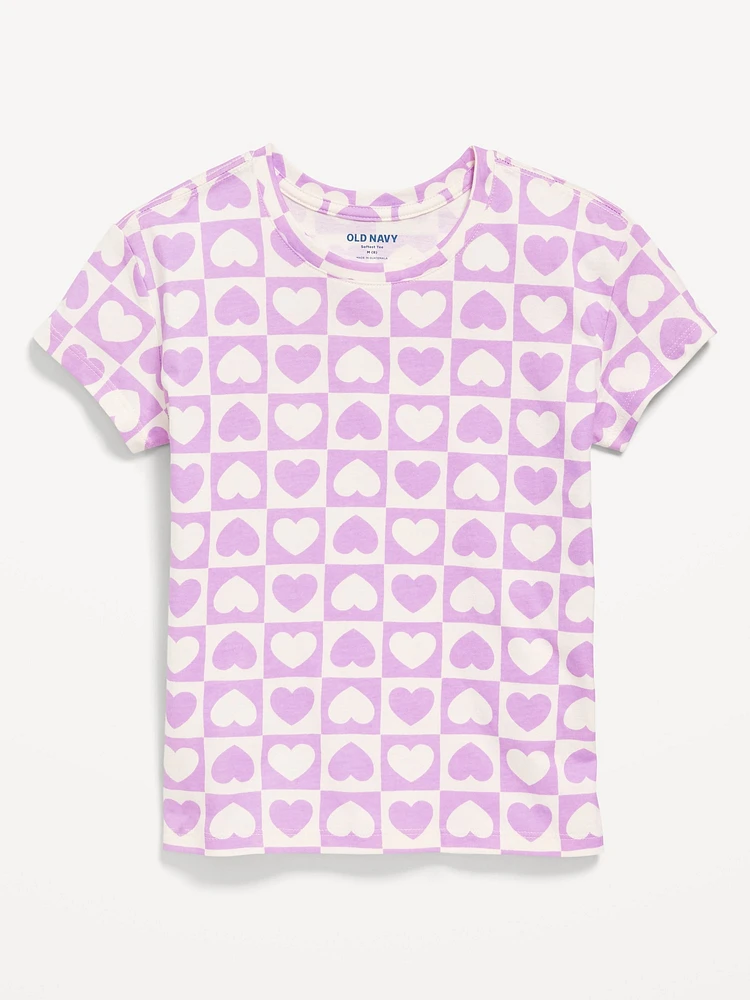 Softest Printed Short-Sleeve T-Shirt for Girls