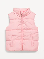 Water-Resistant Quilted Vest for Toddler Girls