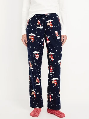 Mid-Rise Printed Flannel Pajama Pants