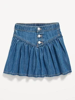 Button-Front Jean Swing Skirt for Toddler Girls