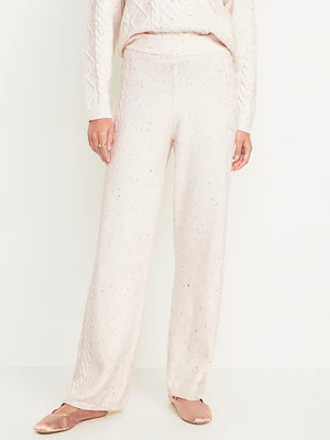 SoSoft Cable-Knit Wide-Leg Sweater Pants