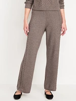 SoSoft Cable-Knit Wide-Leg Sweater Pants