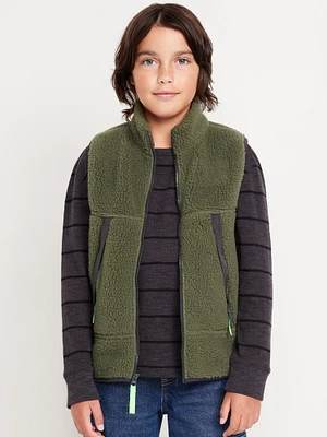 Sherpa Zippered Utility Pocket Vest for Boys