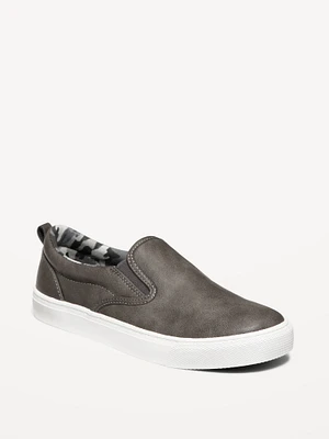 Faux-Leather Slip-On Sneakers for Boys