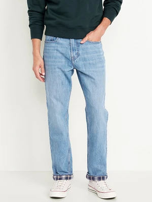 90s Straight Flannel-Lined Jeans