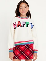 SoSoft Crew-Neck Graphic Sweater for Girls