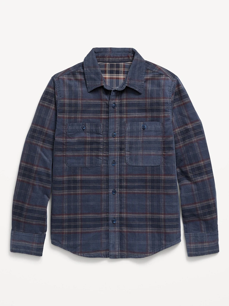 Long-Sleeve Corduroy Pocket Shirt for Boys