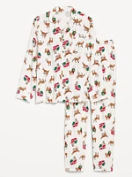 Printed Flannel Pajama Set