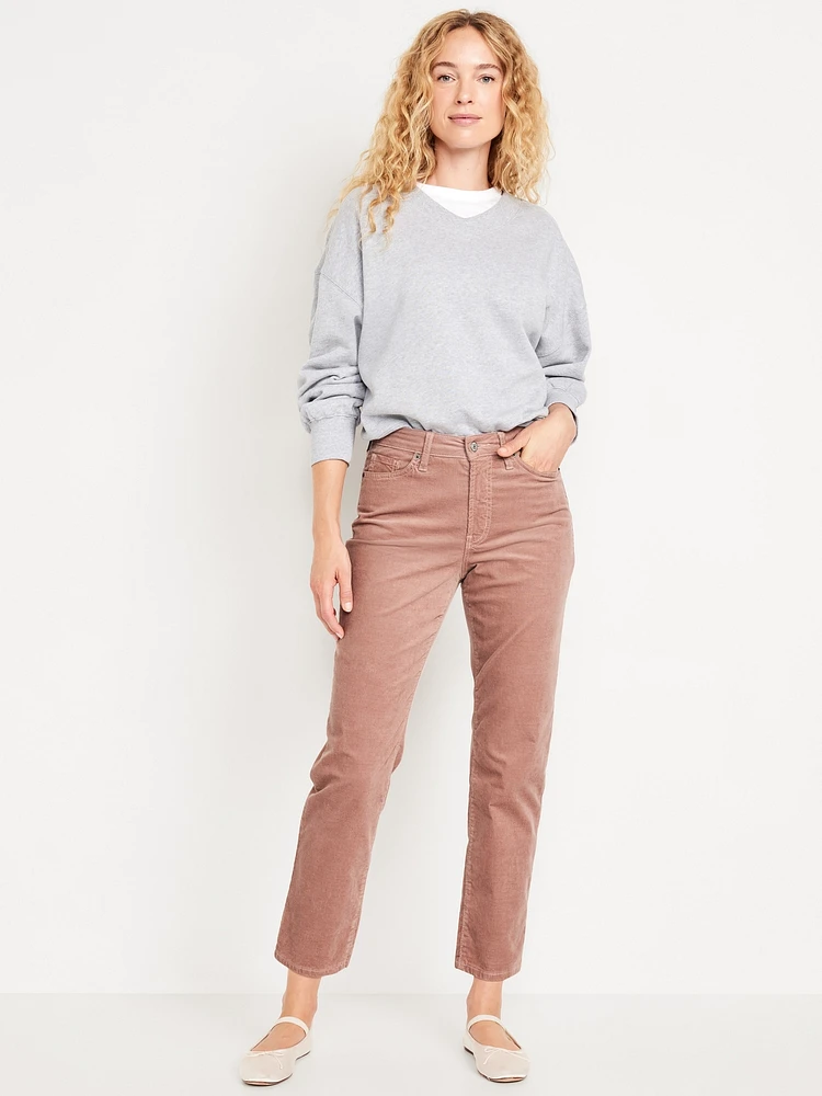 High-Waisted OG Straight Corduroy Ankle Pants