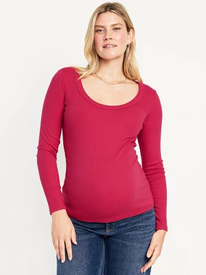 Maternity Long-Sleeve Ribbed T-Shirt