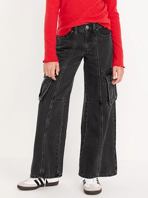 High-Waisted Super Baggy Wide-Leg Cargo Jeans for Girls