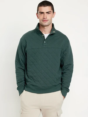 Quilted Quarter-Snap Pullover