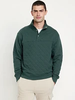 Quarter-Snap Quilted Fleece Sweatshirt