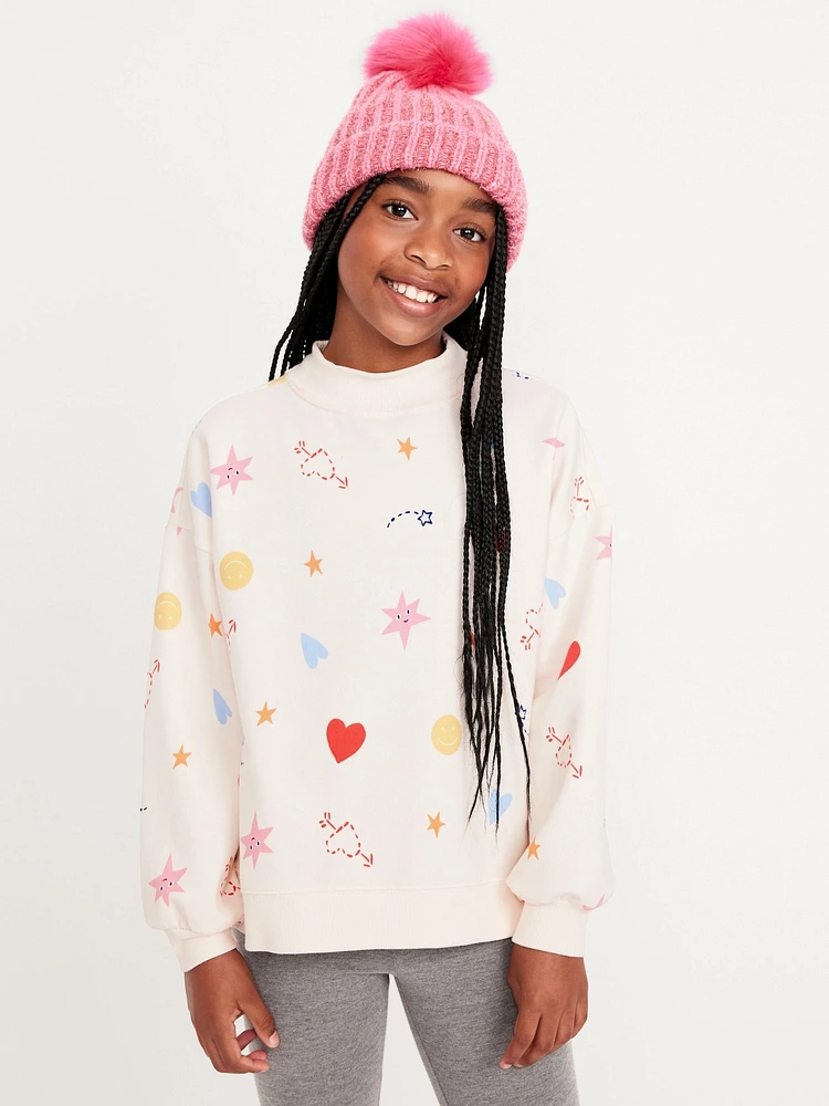 Mock-Neck Tunic Sweatshirt for Girls