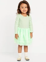 Plush Ribbed Tutu Dress for Toddler Girls