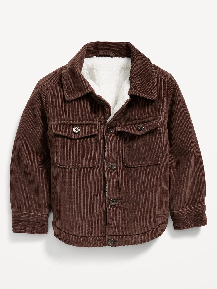 Corduroy Sherpa-Lined Shacket for Toddler Boys