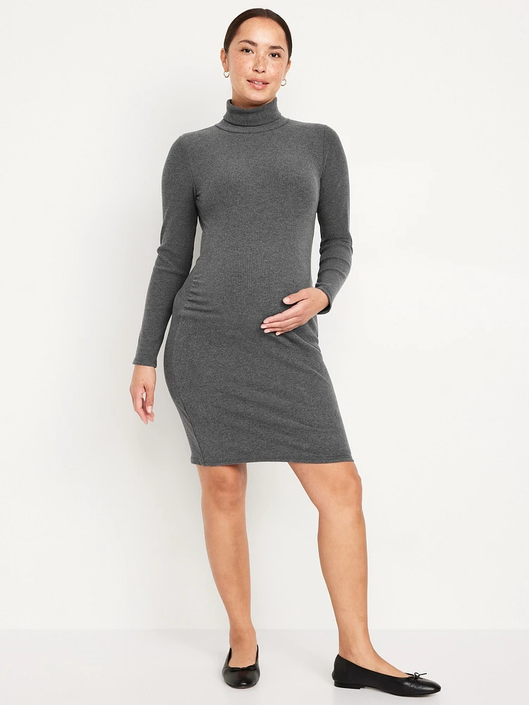 Maternity Mock-Neck Mini Dress