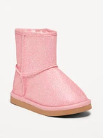 Shiny Faux-Fur Lined Boots for Toddler Girls