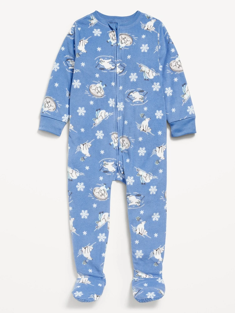 Printed Microfleece Footed Pajama One-Piece for Toddler & Baby