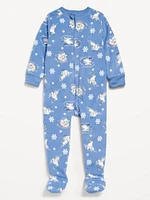 Printed Microfleece Footed Pajama One-Piece for Toddler & Baby