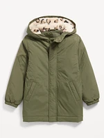 Cozy Water-Resistant Hooded Parka Coat for Girls