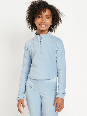 Half-Zip Velour Performance Top for Girls