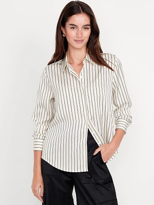 Classic Button-Down Satin Shirt