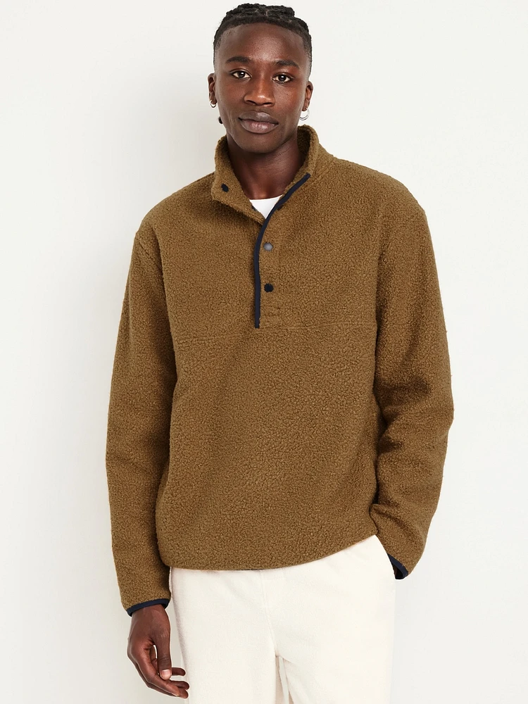 Boucl Sherpa Quarter-Snap Pullover